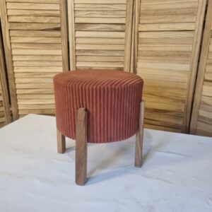 Location pouf tissu côtelé couleur citrouille